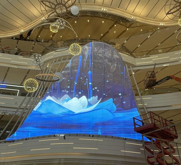 室內(nèi)led貼膜透明屏